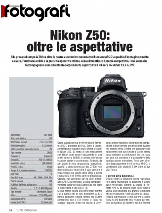 Test Nikon Z50. Articolo gratuito